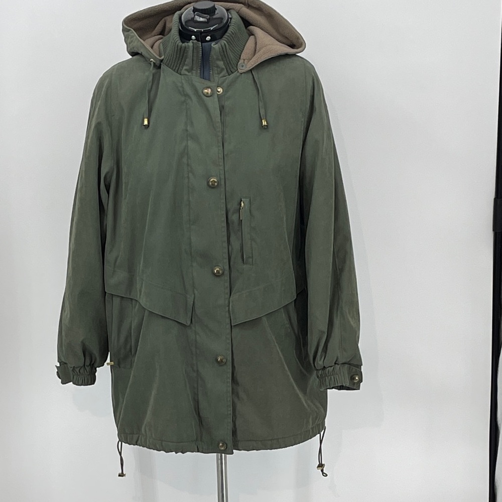 White Stag Olive Utility Jacket with Hood that buttons off WOMENS SIZE XL 16W